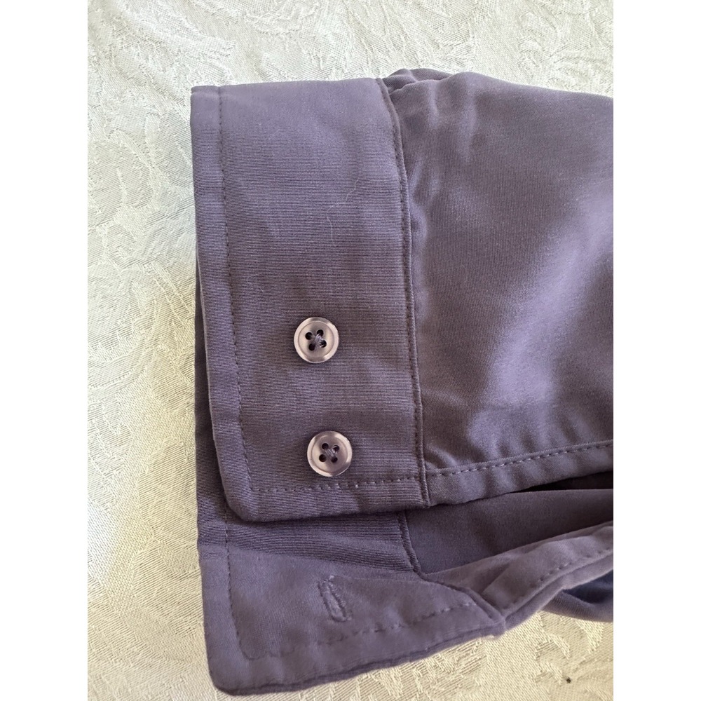 Orvis Men's XL Purple Solid Long Sleeve Button-Front Point Collar Dress Shirt - Picture 7 of 13